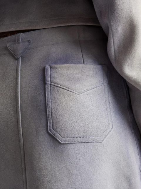 Prada button-up patch-pocket skirt - Blue