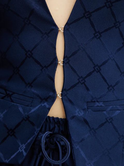 Elisabetta Franchi kamizelka kolor granatowy jednorzędowa GL00652E2