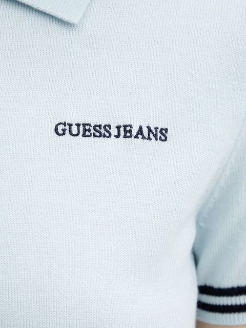 Guess Jeans polo z domieszką wełny