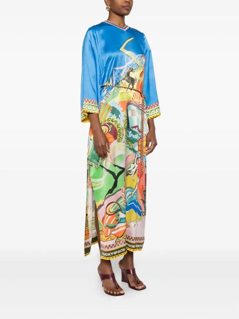 ALEMAIS v-neck printed maxi dress - Blue - zdjęcie produktu nr 2