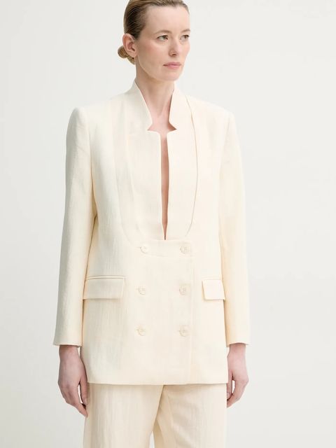 MUNTHE marynarka FIROZ kolor beżowy jednorzędowa gładka 251151925112 - zdjęcie produktu nr 1