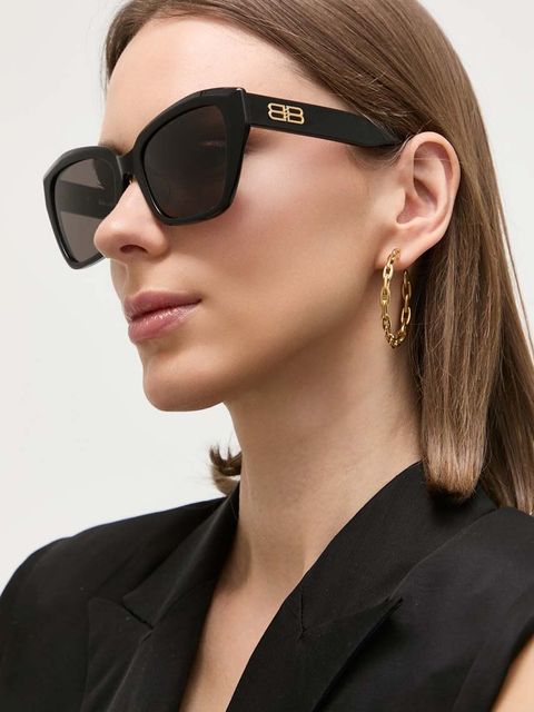 Balenciaga okulary przeciwsłoneczne damskie kolor czarny BB0273SA - zdjęcie produktu nr 1