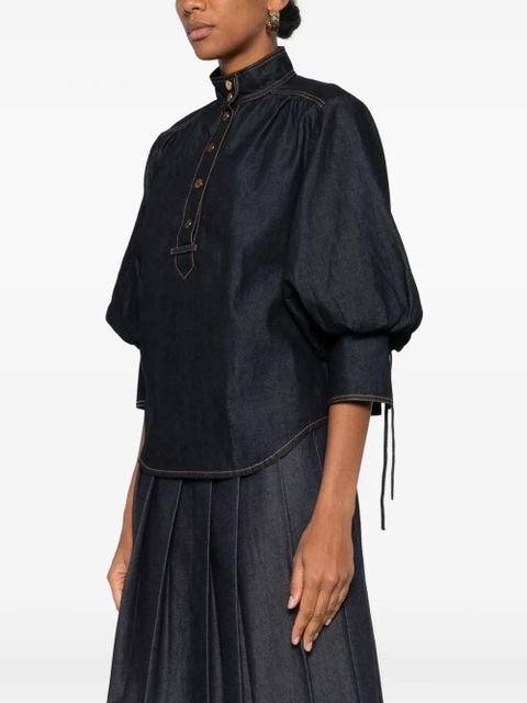 ZIMMERMANN button cotton blouse - Blue - zdjęcie produktu nr 2