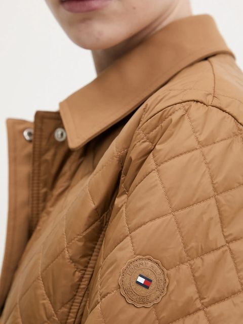 Tommy Hilfiger kurtka kolor brązowy przejściowa WW0WW45641