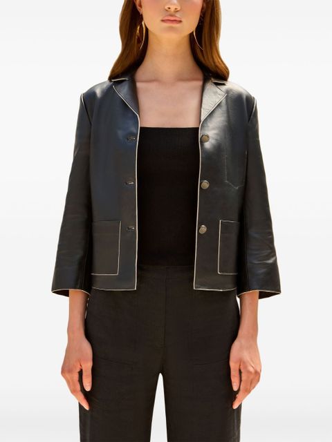 Cult Gaia Layton leather blazer - Black