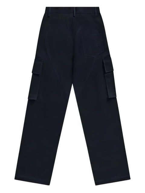 AREA embroidered-flower cargo trousers - Blue