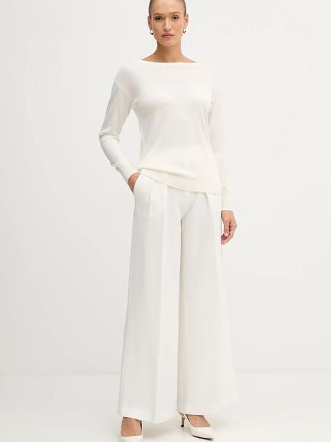 Sisley sweter wełniany damski kolor beżowy lekki 11BAM1A48