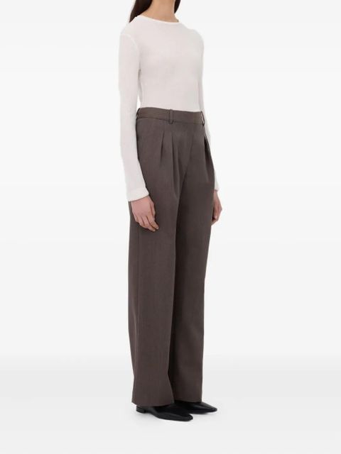 LouLou de Saison Tara pleated twill trousers - Brown