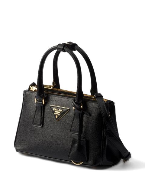 Prada mini Galleria leather tote bag - Black - zdjęcie produktu nr 2