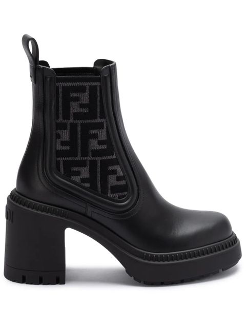 FENDI 65mm monogram-detailed boots - Black - zdjęcie produktu nr 1