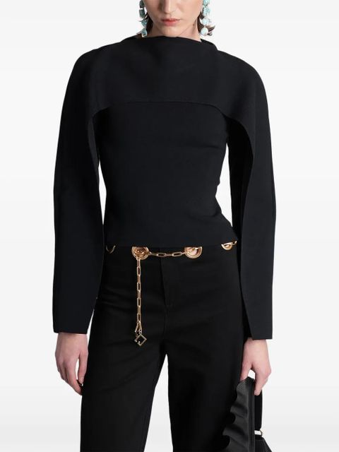 Cult Gaia Alka cape-overlay blouse - Black - zdjęcie produktu nr 1