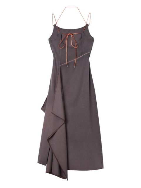 Sunnei draped tie-back midi dress - Brown - zdjęcie produktu nr 1