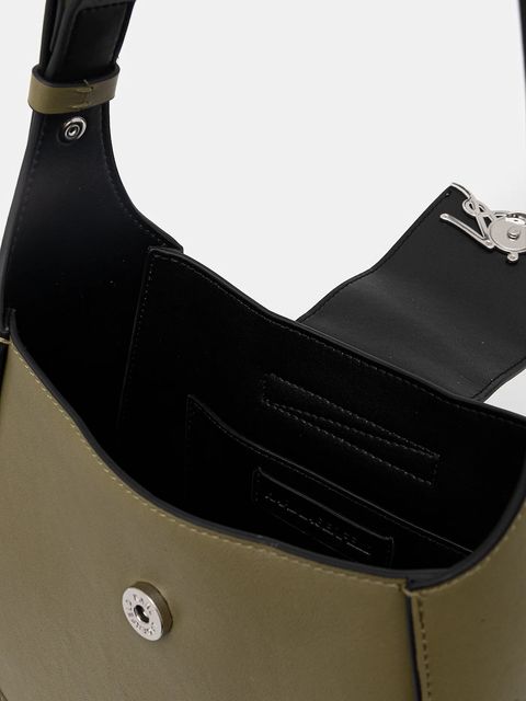 Karl Lagerfeld torebka skórzana K/SIGNATURE kolor zielony A1W30434