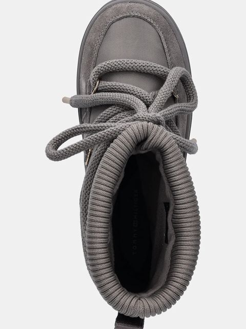 Tommy Hilfiger śniegowce LOGOTAPE SNOWBOOT WARM kolor szary FW0FW08998