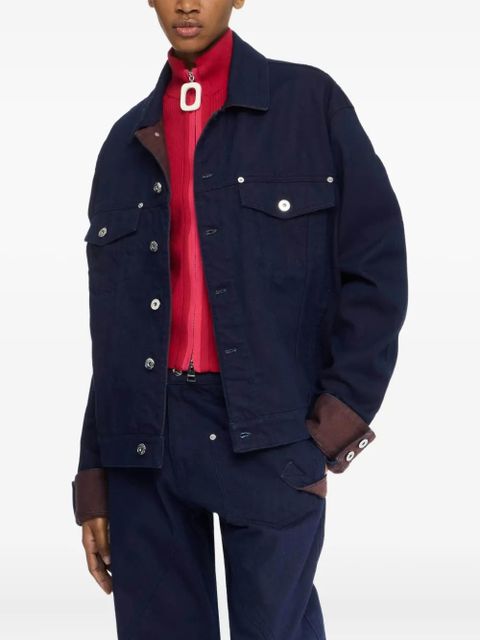 JW Anderson contrast-cuff denim jacket - Blue - zdjęcie produktu nr 1