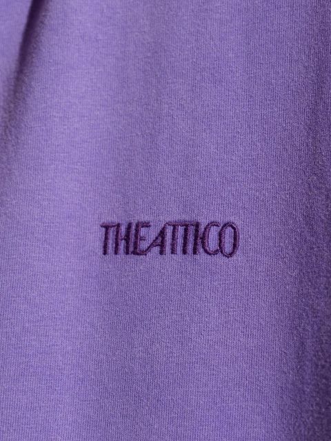 The Attico logo-embroidered top - Purple