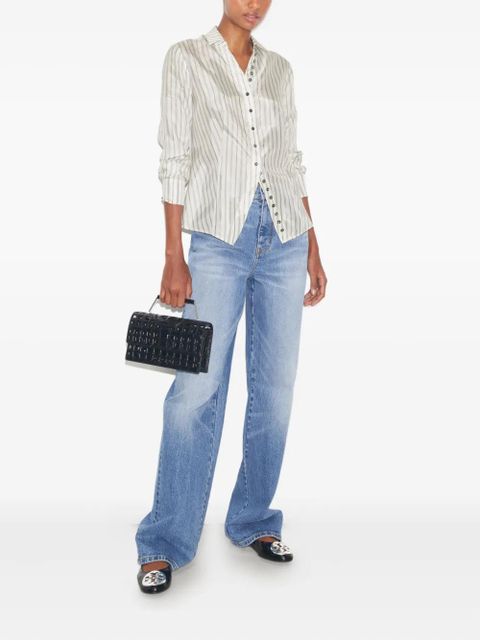 Tory Burch striped cinched button-down top - White - zdjęcie produktu nr 2