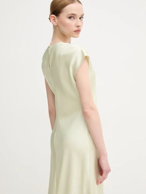 Calvin Klein sukienka kolor beżowy maxi prosta LV044B045G