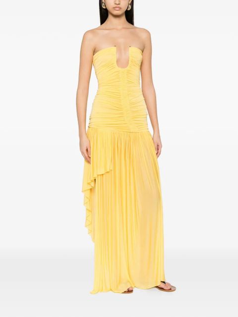 Christopher Esber Orion ruched-bodice maxi dress - Yellow - zdjęcie produktu nr 2