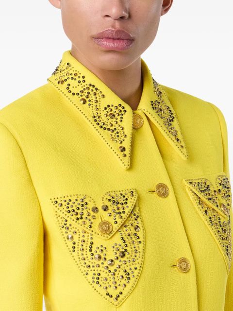 Versace crystal-embellished blazer - Yellow