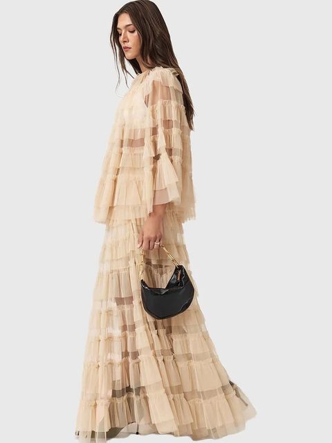 AllSaints bluzka damska kolor beżowy gładka W018PD