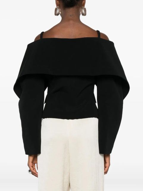 Nanushka foldback-neckline blazer - Black