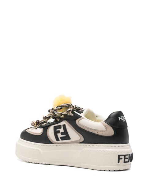FENDI logo-plaque platform sneakers - Black