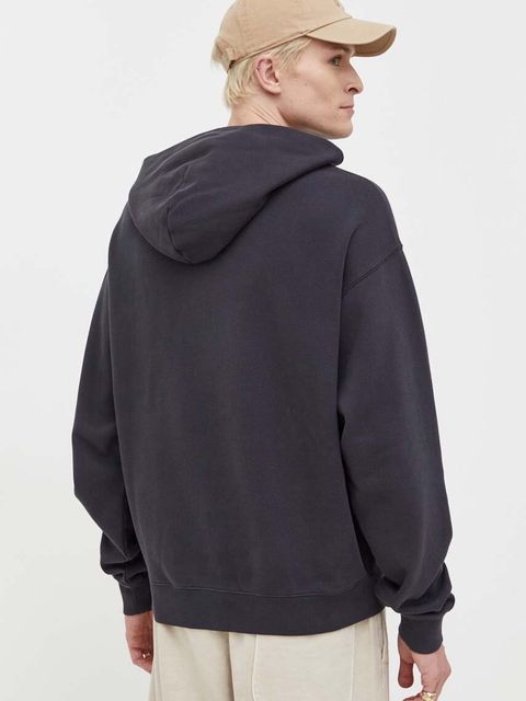 Guess Originals bluza kolor szary z kapturem z aplikacją