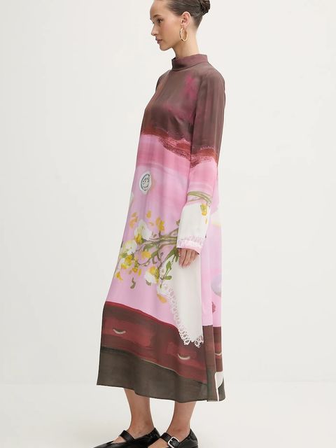 Stine Goya sukienka kolor różowy midi prosta SG-PS26-D017-2263P