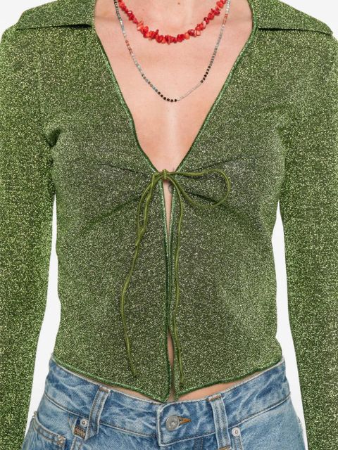 Oséree tie-fastening blouse - Green