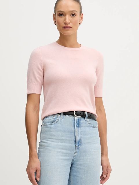 United Colors of Benetton sweter damski kolor różowy lekki 1002D10D2 - zdjęcie produktu nr 2