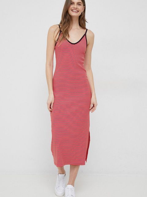 Tommy Hilfiger sukienka kolor czerwony midi prosta