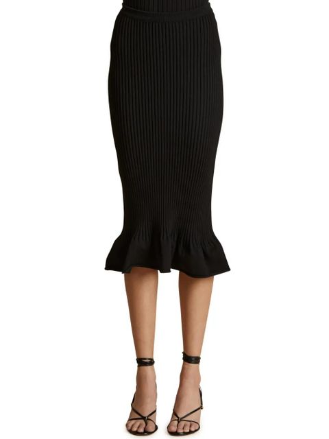 KHAITE ruffled midi skirt - Black - zdjęcie produktu nr 2