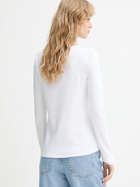 Calvin Klein longsleeve bawełniany kolor biały LV044D228G - zdjęcie produktu nr 2
