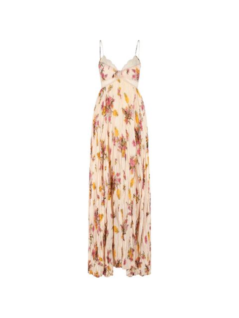 Blumarine sleveless floral dress - Neutrals - zdjęcie produktu nr 1
