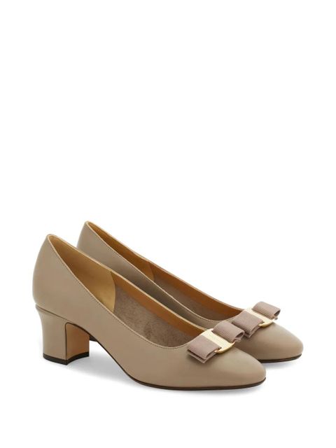 Ferragamo Vara bow block heel pumps - Neutrals - zdjęcie produktu nr 2