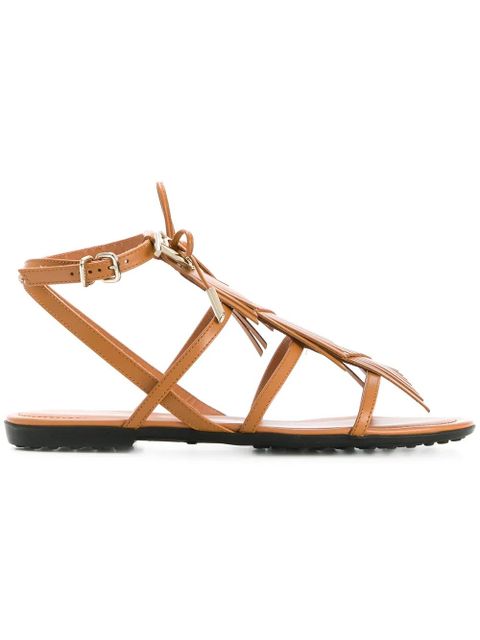 Tod's fringed sandals - Brown