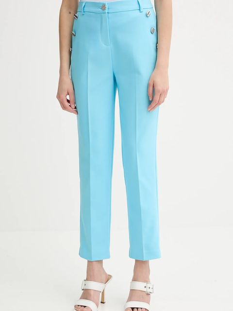 Morgan spodnie damskie kolor niebieski fason cygaretki medium waist PKY.F - zdjęcie produktu nr 1