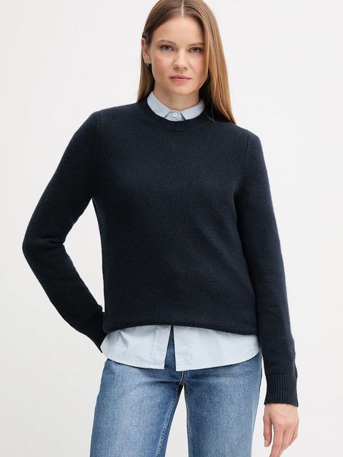 Barbour sweter wełniany damski kolor granatowy LKN1666 - zdjęcie produktu nr 1