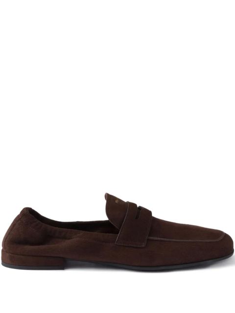 Prada logo-print suede loafers - Brown - zdjęcie produktu nr 1
