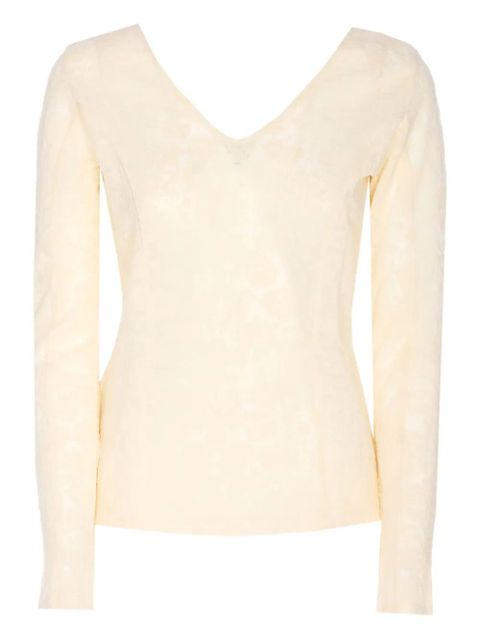 PINKO Michetti lace V-neck top - Neutrals - zdjęcie produktu nr 1