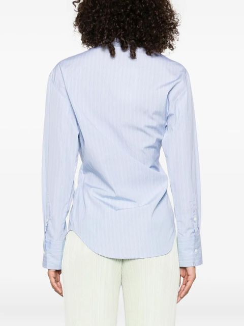 Róhe striped asymmetrical cotton shirt - Blue