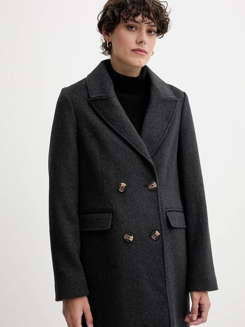 Pepe Jeans płaszcz z dodatkiem wełny kolor szary PL4024361 - zdjęcie produktu nr 2