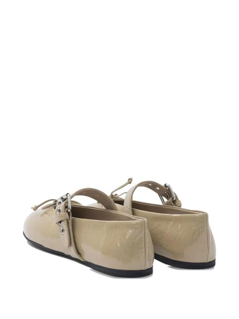 Miu Miu buckle bow ballet flats - Neutrals
