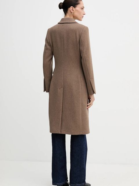 Sisley płaszcz wełniany kolor brązowy przejściowy 2JJYLN04Z - zdjęcie produktu nr 2