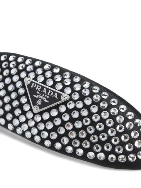 Prada crystal-embellished hair clip - Black