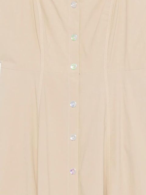 PINKO Monia buttoned sleeveless midi dress - Neutrals