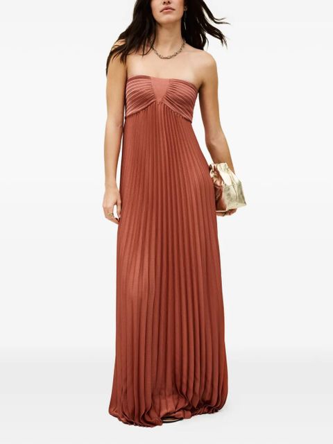 Ba&Sh Willow pleated strapless dress - Brown - zdjęcie produktu nr 2