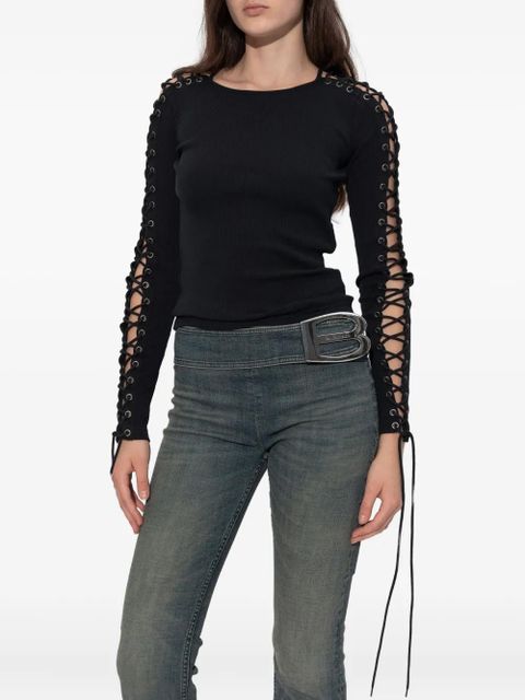 Balenciaga Eyelet lace-up top - Black
