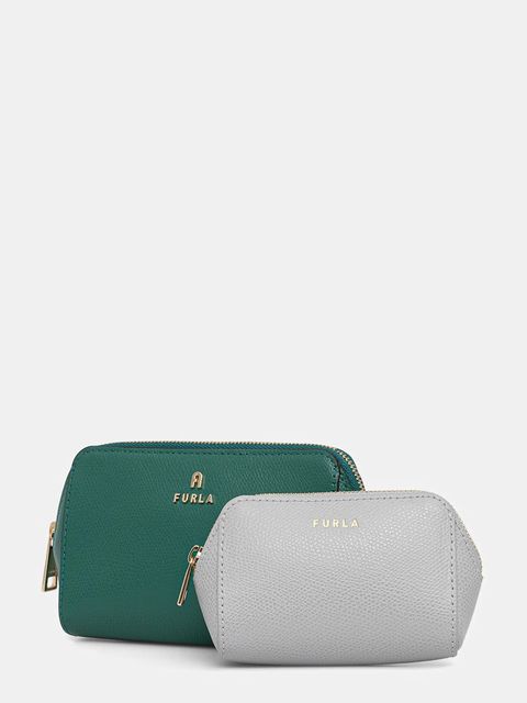 Furla kosmetyczka skórzana 2-pack kolor zielony WE00453.ARE000.4348S